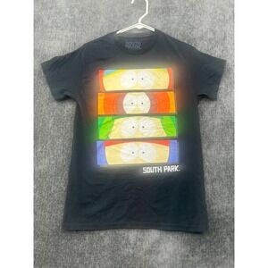 South Park Characters Eyes T Shirt Mens Small Black Graphic Print Cotton Outdoor
